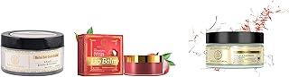 Khadi Hand Cream with Milk & Saffron 50g, Lychee Lip Balm 5g & Jasmine Green Tea Foot Cream 50g | Herbal, Moisturizing & Crack-Heel Relief | Unisex | Free from Harsh Chemicals