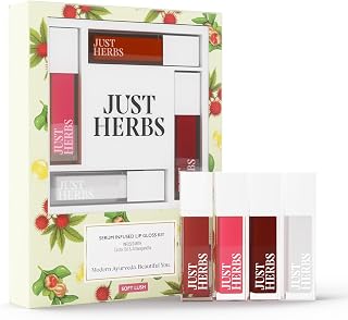 Just Herbs Serum-infused Lip Gloss - Soft Lush | Lip Gloss for Women | Non-sticky | For Pigmented Lips | Pack of 4-4g Pack of 2