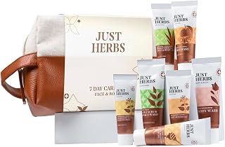 Just Herbs 7 Days Face & Body Care Pack Skincare Essentials Combo Pack with Facewash | Honey Gel | Herbal Massage Cream