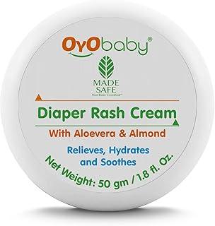 OYO BABY Diaper Rash Cream, 50g | Natural Nappy Cream for Newborns & Babies | Prevents & Treats Diaper Rash | Enriched with Aloe Vera & Almond