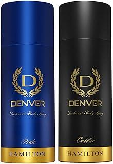 Denver Pride & Caliber Deodorant 150 ML, Pack of 2 | Long Lasting Deodorant Body Spray For Men