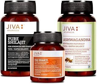 Jiva Immunity Booster Combo|100% Pure & Natural|Pure Shilajit 60 Capsules,Oaj Shakti 30 Capsules & Ashwagandha - 120 Tablets (For Men & Women)|(Combo Of 3),3 Count