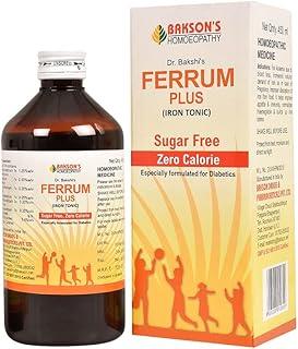 Dr. Bakshi's BAKSON'S HOMOEOPATHY Ferrum Plus Iron Supplement Syrup | Helps In Increasing Absorption Of Iron From Food | Assists In Improving Appetite & Immunity, 450 ml