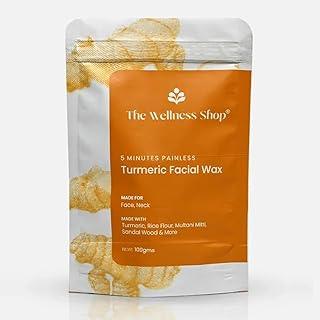 The Wellness Shop - Turmeric Facial Wax Powder, 5 min Painless Natural Face Hair Removal Waxing Powder, Easy to use at home, No chemicals - No Irritation, No Skin rashes (100g)