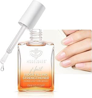 Modelones 15ml 8-in-One Nail Ridge Filler Strengthener Base Coat Nail Polish from BELLE GAGA Repair Nail Growth Treatment for Thin and Damaged Nails (Clear, 15ml)