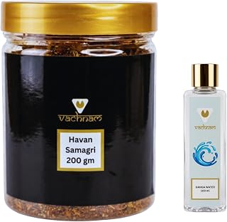 Vachnam Premium Havan Samagri 200g - Pure Original Hawan Powder Mixture for Pooja | 50+ Natural Herbs for Home Yagya, Homa