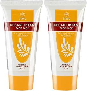 Jiva Kesar Ubtan Face Pack | For All Skin Type | For Deep Cleansing & Brightning of Skin | Remove Excessive Oil | Provides Natural Radiance To Skin For Men & Women - 50gm (Pack of 2)