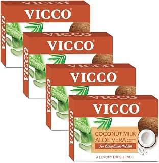 Vicco Coconut Milk Aloe Vera Bathing Bar | Moisturizing body soap | Hydrates and Nourishes Skin | Soap For Dry Skin