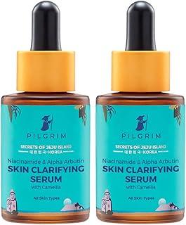 PILGRIM Korean Niacinamide 5% + Alpha Arbutin 1% Skin Clarifying Serum for acne & acne marks | All Skin Types | For Men & Women | Korean Skin Care | Vegan & Cruelty-free | 30ml + 30ml (PACK OF 2)