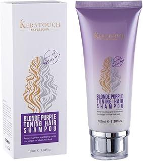 KERATOUCH Blonde Purple Toning Hair Shampoo For Blonde Platinum Ash Silver & Gray Hair Moisturizes Dry & Damaged Removes (100ML)