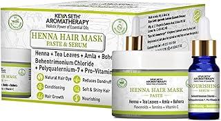 Keya Seth Aromatherapy Henna Hair Mask Paste & Serum, B5 Hair Conditioning Booster, Soft & Shiny, Nourishing & Hair Growth, Tea Leaves Amla 100gm