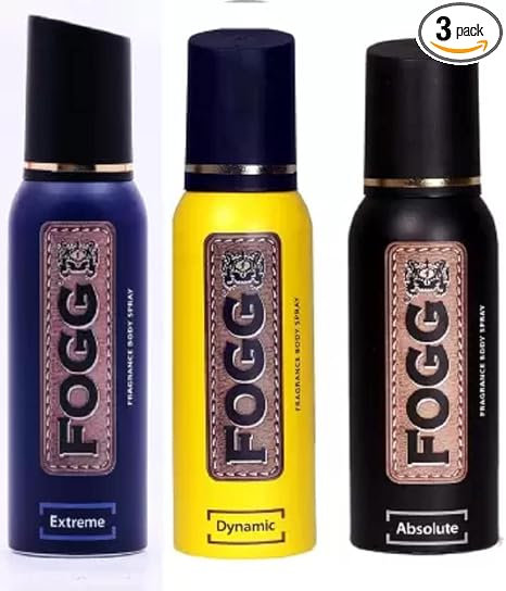 FOGG DEO COMBO PACK (ABSOLUTE + DYNAMIC + EXTREME) 150ML EACH Deodorant Spray - For Men & 