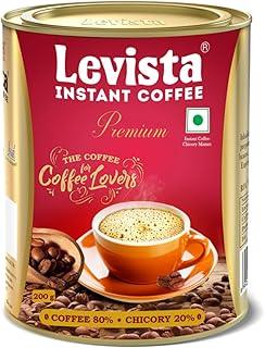 Levista Premium Instant Ground Coffee 200 gm can