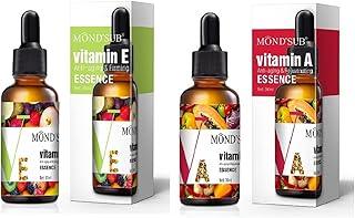 Mond'sub Vitamin E Face Serum with Hyaluronic Acid & Hemp Seed Oil for Anti-aging 30ml & Mond'sub Vitamin A Retinol Serum with Hyaluronic Acid & Vit E for Anti-aging 30ml (Night Serum) Pack of 2