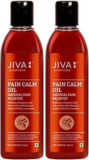 Jiva Pain Calm Oil 120ml (Pack of 2) Blend Of 5 Ayurvedic Oils, Quick Absorption, 100% Natural, Ayurvedic Pain Relief Oil for Joint, Back, Knee, Shoulder and Muscular Pain