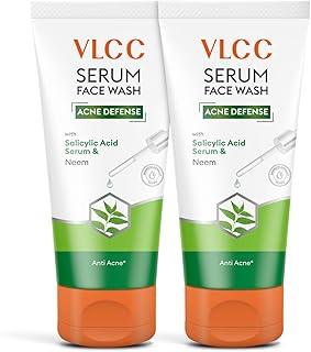 VLCC Serum Facewash - 150ml + 150ml (Buy One Get One) | with Salicylic Acid Serum to Unclog Pores & Neem to Prevent Acne | Dermatologically Tested | Kills 99% germs that cause acne