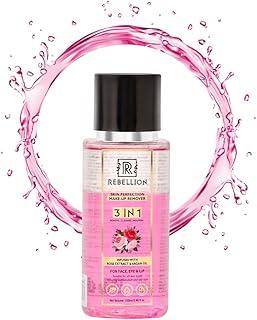 Rebellion Skin Perfection Make-up Remover | Removes Waterproof Makeup | Bi-Phase Micellar Water | Enriched with Rose Extract,Aloe Vera & Argan Oil | Free From Mineral Oil, Sulphate & Paraben