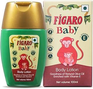 Figaro Baby Lotion | 100 ml | Natural Olive Oil | Enriched with Vitamin E | Moisturizer with Natural Formula | Paraben Free | Dermatologically Tested | Quick Absorption