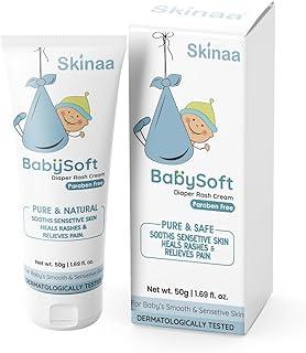 SKINAA BabySoft Diaper Rash Cream – Cocoa Butter, Almond & Argan Oil, Sulphate-Free, Dermatologically Tested, Nappy Rash Protection for Newborns, 50g (Pack of 1)