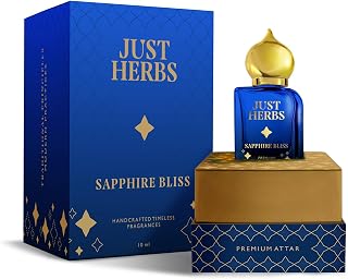 Just Herbs Sapphire Bliss Premium Attar | Non Alchoholic Long Lasting Fragrance For Men 10ml