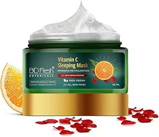 BIOFRESH BOTANICALS Vitamin-C Sleeping Mask - 50g with Rose, Vitamin E, Mulberry Extract & Saffron Night Face Cream & Overnight Sleep Mask for Skin Brightening, Anti-Aging Cream for Wrinkle Reduction