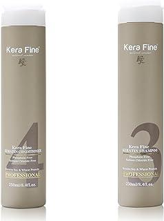 KERA FINE SHAMPOO & CONDITIONER COMBO PACK | 250ML+250ML | SULFATE FREE| PARABEN FREE | PHOSPHATE FREE, SODIUM CHLORIDE FREE | ULTRA SHINE HYDRATING SHAMPOO | KERATIN SOY & WHEAT PROTEIN.