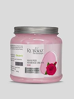 Rubaaz Rose Mani Pedi Massage Cream, Nourishing Nail and Cuticle Treatment, 1000g