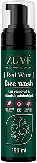 ZUVÉ COSMETICS Red Wine Face Wash - 150ml Foaming Cleanser for Tan Removal & Blemish Minimizing | Lightweight, Safe & Suitable for All Skin Types | Deep Cleansing, Anti-Pollution Skincare Formula