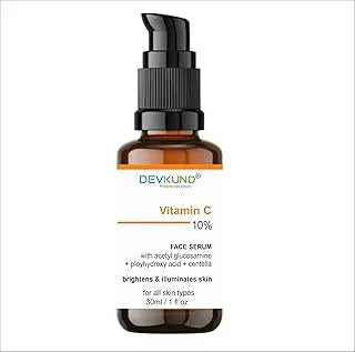 DEVKUND PRESENTED BY NATURE® 10% Vitamin C Face Serum for Glowing Skin (Beginner Friendly Potent Vitamin C Formula) | Highly Stable & Effective Skin Brightening Vit C Serum | Non Irritating | 30 ml