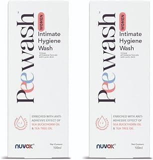 Peewash Women - Essential Intimate Hygiene Wash for Women enriched with lactic acid, tea tree oil & Sea buckthorn oil, Protects from Infections, Prevents dryness & odour -100ML (Pack of 2)