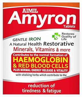 AIMIL Amyron Tablet - 30 Tablets | Enriched with Vitamin Rich Herbs & Minerals for Men & Women of All Ages | Reduces Tiredness & Fatigue | Improves Haemoglobin Level