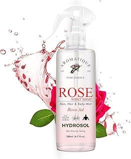 Aromatique Rose Water Spray For Face, Rose Water Toner/Hydrosol/Mist Spray For Skin,Hair & Body. Tightens Pores & Balances pH. 200ml