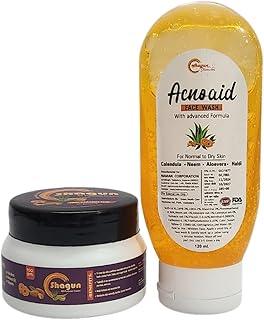 Shagun Naturovita All Purpose Cream & Acnoaid Face Wash Combo Pack, With Neem, Haldi, Aloe Vera & Natural Ingredients, pH Balanced Skincare for All Skin Type, Set of 100g Cream & 120ml Face Wash