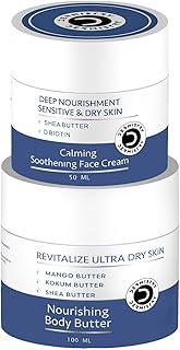 Dermistry Moisturizing Body Butter for Dry & Very Dry Sensitive Skin with Mango Shea Kokum Butter Coffee & Glowing Skin Deep Hydration Moisturizer Hyaluronic Acid Face Cream All Season Men Women-150ml