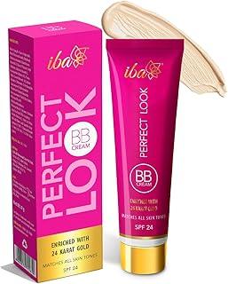 Iba Perfect Look BB Cream With 24 Karat Gold, 30g Light Shade | Even Coverage | Fades Dark Spots & Blemishes | Halal Certified & Vegan Makeup