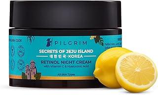 PILGRIM Korean Retinol Anti Aging Night Cream with Hyaluronic Acid & Vitamin C |Discover young, wrinkle-free & radiant skin| Anti aging cream for oily & dry skin| For Men & Women|Korean Skin Care|50gm