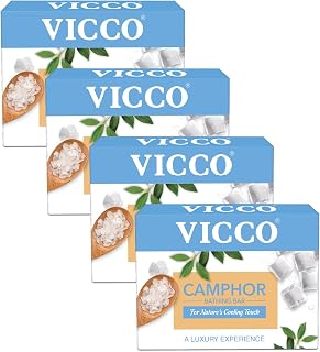 Vicco Camphor Bathing Bar | Pure Camphor for Cool and Fresh Skin | Refreshing Bathing bar
