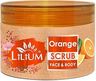 Lilium Deep Exfoliating Face & Body Orange Scrub, 250g, To Exfoliate Dead Skin Cells and Feel Feel Fresh Smoothness