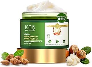 Lotus Botanicals 100% Pure Almond & Shea Butter HydraMelt Body Cream | Deeply moisturizes dry skin Smooth & Nourished Skin Repairs Damaged Skin | No Toxic Chemicals | No Sulphates | No Silicones | No Parabens | Suitable for All Skin Types | 200g