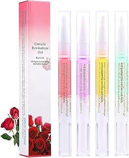 ZAUKY 4Pcs Cuticle Oil Pen Nail Oil for Growth and Strength, Polish Repair Gel Pen Nail Care for Repairing Cracked & The Dry Cuticle, Emollient Nail Care Oil Pencil, Softener for Nails-MULTICOLOR