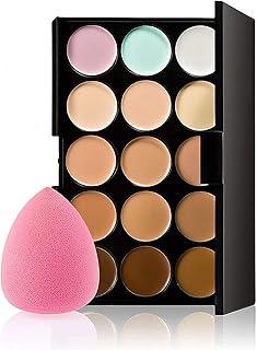 LOVHIDE 15 Colors Contour Natural Concealer Palette with 1 Flawless Makeup Foundation Puff- 200g