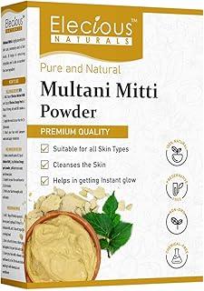 Elecious 100% Natural Multani Mitti powder for Exfoliating, Soothing, Nourishing, Smoothening Face, Skin and Hair Fuller's Earth, Bentonite Clay (200 Grams)