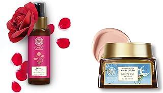 Forest Essentials Kumkumadi Night Cream – Ayurvedic, Vitamin C | For Pigmentation & Acne Scars + Travel Size Facial Tonic Mist Rosewater – 50ml, Alcohol-Free, Hydrating, Pore Tightening