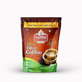 Saravana Degree Coffee Powder | Chikmagaluru Classic Blend-Arabica &PB |250gm Pouch |Traditional South Indian Filter Coffee Powder | Locks Real Aroma | (250 GM, 80% Coffee 20% Chicory)