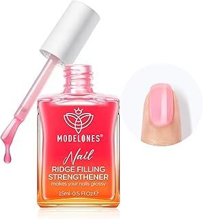 Modelones 15ml 8-in-One Nail Ridge Filler Strengthener Base Coat Nail Polish from BELLE GAGA Repair Nail Growth Treatment for Thin and Damaged Nails (Jelly Pink, 15ml)
