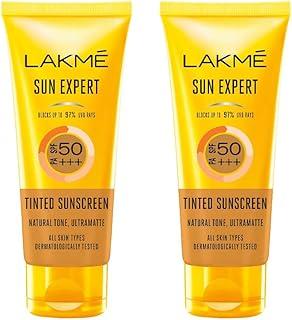 LAKMÉ Sun Expert, Spf 50 Pa+++ Tinted Sunscreen, 100G, For Sun Protection With Natural Matte Finish, Dermatologically Tested, Non- Sticky Formula, For All Skin Types (Pack Of 2)