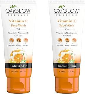 OxyGlow Herbals Vitamin C Face Wash 100ml | Aloe Vera & Niacinamide for Glowing Skin| Facewash that Exfoliates Skin & Reduces Pigmentation | No Parabens, No Sulphates Pack of 2