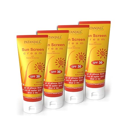 Patanjali Sunscreen Cream SPF 30, for Sun Protection with Natural Ingredients for All Skin