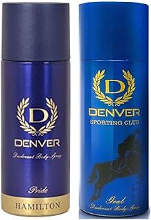 DENVER Pride & Goal Deo - 165ML Each (Combo Pack of 2) | Long Lasting Deodorant Spray For Men