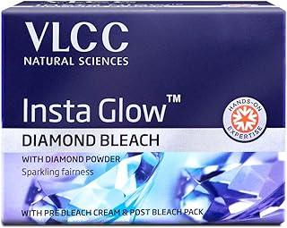 VLCC Insta Glow Diamond Bleach - 402g | With Diamond Powder For Sparkling Fairness | Skin Brightening Bleach | Minimizes Dark Spots, Reduces Facial Hair Visibility.